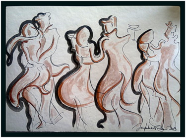 Pittura intitolato "la festa" da Josephine Bonì, Opera d'arte originale