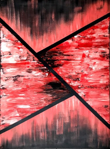 Peinture intitulée "Eurastik Rouge" par Joseph Meusal, Œuvre d'art originale, Acrylique