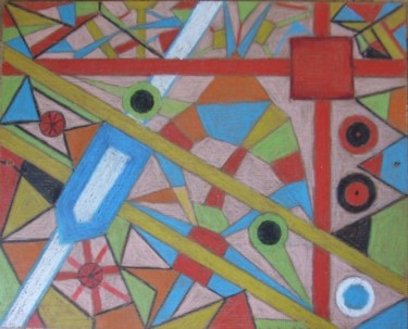 Peinture intitulée "Géométrie appliquée" par Josephil, Œuvre d'art originale, Huile
