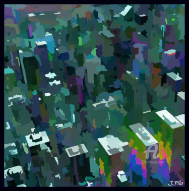 Digital Arts με τίτλο "City2" από Joseph Pllo, Αυθεντικά έργα τέχνης, Ψηφιακή ζωγραφική