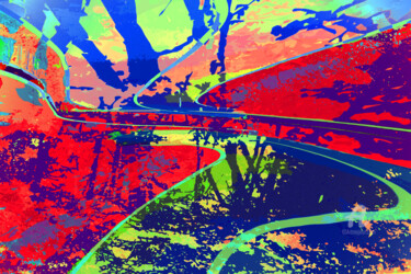 Digital Arts titled "Forest road" by Joseph Pllo, Original Artwork, Digital Painting