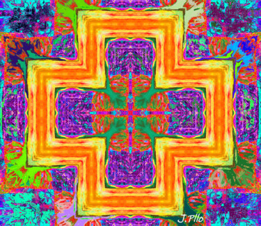 Digital Arts titled "mandala4" by Joseph Pllo, Original Artwork, Digital Painting