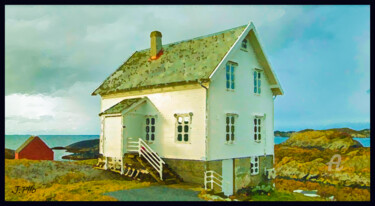 Цифровое искусство под названием "fjord house" - Joseph Pllo, Подлинное произведение искусства, Цифровая живопись
