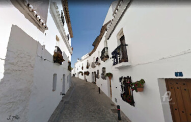 Digitale Kunst mit dem Titel "Andalusian Street" von Joseph Pllo, Original-Kunstwerk, Digitale Malerei