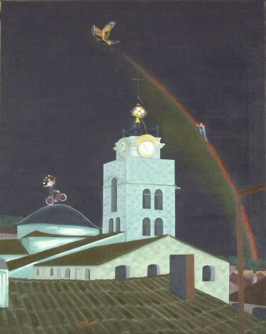 Peinture intitulée "Nit màgica (Un dia…" par Josep Maria Fontanet Sureda, Œuvre d'art originale, Huile Monté sur Châssis en…