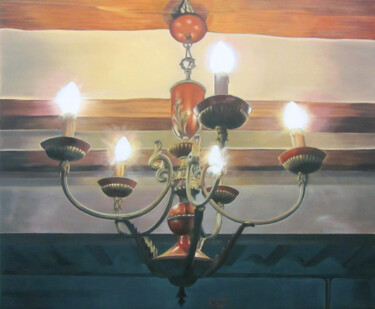 Painting titled "Darrera Llum 5" by Josep Maria Fontanet Sureda, Original Artwork, Oil Mounted on Wood Stretcher frame
