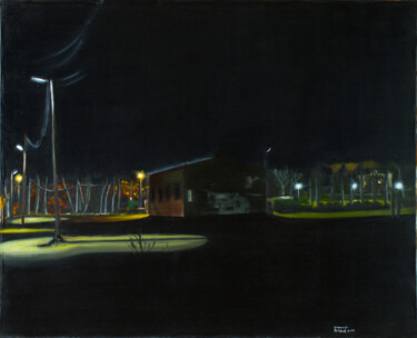 Malarstwo zatytułowany „nocturn 1” autorstwa Josep Maria Fontanet Sureda, Oryginalna praca, Olej Zamontowany na Drewniana ra…