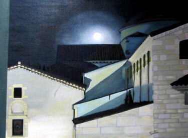 Pintura titulada "Lluna plena d'Octub…" por Josep Maria Fontanet Sureda, Obra de arte original, Oleo Montado en Bastidor de…