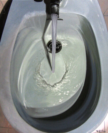 Pittura intitolato "Bidet" da Josep Maria Fontanet Sureda, Opera d'arte originale, Olio Montato su Telaio per barella in leg…