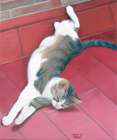 Painting titled "Cric, siesta a la t…" by Josep Maria Fontanet Sureda, Original Artwork, Oil