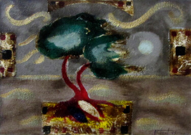Картина под названием "Arbre 6" - Josep Maria Fontanet Sureda, Подлинное произведение искусства, Акрил Установлен на Деревян…