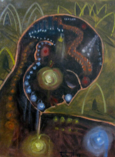 Peinture intitulée "Noctàmbul il.lumina…" par Josep Maria Fontanet Sureda, Œuvre d'art originale, Huile Monté sur Châssis en…