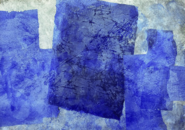 Pintura intitulada "Three blue shapes" por Josep Obradors, Obras de arte originais, Acrílico
