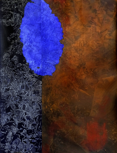 Painting titled "Blue leaf" by Josep Obradors, Original Artwork, Pigments