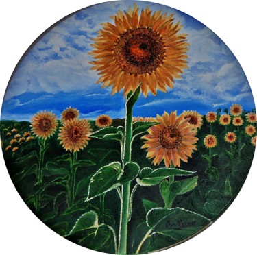 Pintura titulada "Campos de Gogh" por Ros, Obra de arte original, Oleo