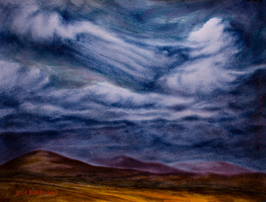 Painting titled ""Nubes andando"" by José Balbuena, Original Artwork, Ink