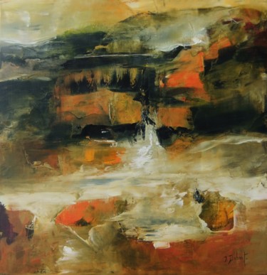 Painting titled "dans-mes-montagnes-…" by Josette Dubost, Original Artwork