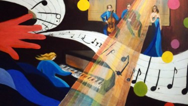 Peinture intitulée "reverie musicale29" par Josette Georgel, Œuvre d'art originale, Huile