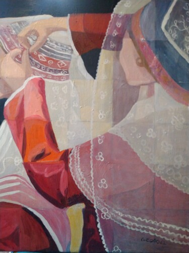 Painting titled "DANSERIENNES ABERIOU" by Josette Georgel, Original Artwork, Oil