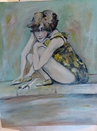 Painting titled "Colette" by Josette Priour, Original Artwork, Oil