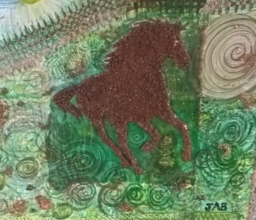 Pintura titulada "Cavalo alado" por Jab, Obra de arte original, Acuarela