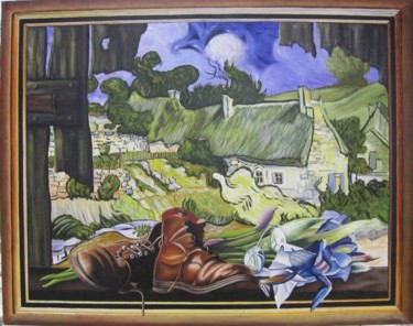 Pittura intitolato "hommage à van gogh" da José Windels, Opera d'arte originale