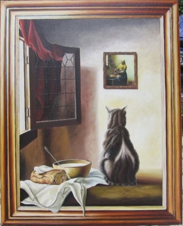 Malerei mit dem Titel "Merci Vermeer" von José Windels, Original-Kunstwerk