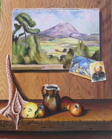 Peinture intitulée "hommage à Cezanne" par José Windels, Œuvre d'art originale