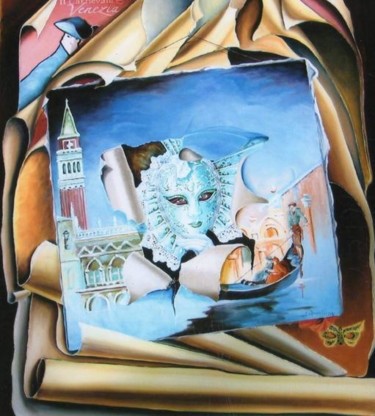 Painting titled "Le carnaval de Veni…" by José Windels, Original Artwork