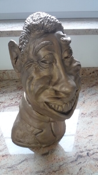 Sculpture intitulée "caricature de Ferna…" par Josi Rica, Œuvre d'art originale, Terre cuite