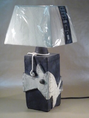 Sculpture intitulée "lampe de bureau 2" par Josi Rica, Œuvre d'art originale, Terre cuite
