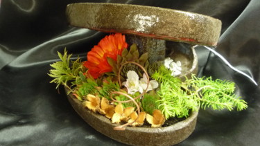 Sculpture titled "décoration florale…" by Josi Rica, Original Artwork, Ceramics