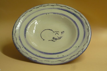 Scultura intitolato "assiette faïence, g…" da Josi Rica, Opera d'arte originale, Ceramica