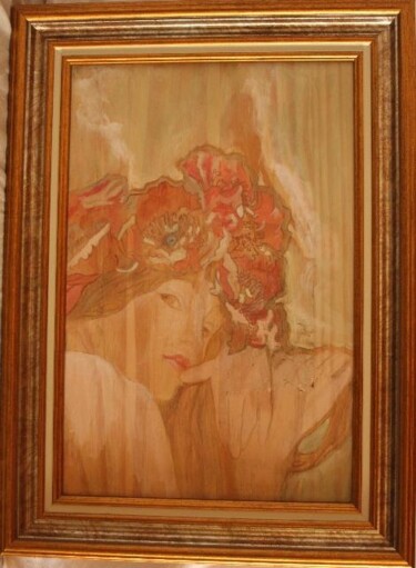 Peinture intitulée "Tête de femme - dét…" par Josiane Amblard, Œuvre d'art originale