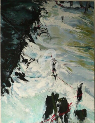 Peinture intitulée "l'assaut" par Josiane Chauvin, Œuvre d'art originale, Huile