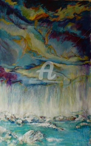 Peinture intitulée "pluvieux en fin d'a…" par Josiane Chauvin, Œuvre d'art originale, Huile
