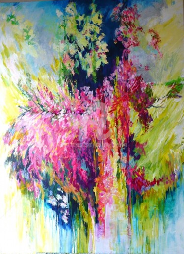 Pintura intitulada "talus-rose.jpg" por Josiane Chauvin, Obras de arte originais, Óleo