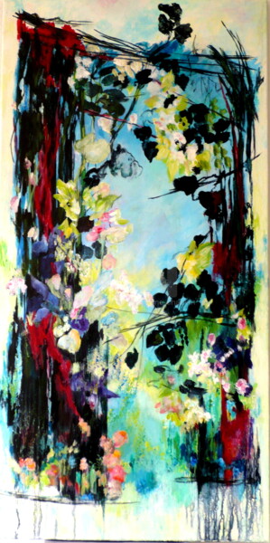 Painting titled "saison  (été )" by Josiane Chauvin, Original Artwork, Acrylic Mounted on artwork_cat.