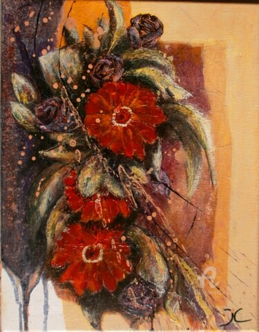 Painting titled "Bouquet" by Jo Croiset, Original Artwork, Acrylic