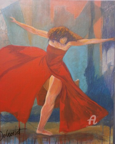 Peinture intitulée "Danse" par Jo Croiset, Œuvre d'art originale, Acrylique