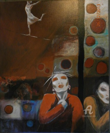 Painting titled "Circus" by Jo Croiset, Original Artwork, Acrylic