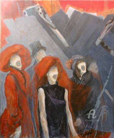 Painting titled "Les Murs ont des Or…" by Jo Croiset, Original Artwork, Acrylic