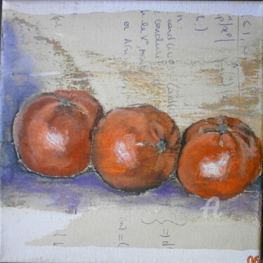 Peinture intitulée "Mandarines 1" par Jo Croiset, Œuvre d'art originale, Acrylique