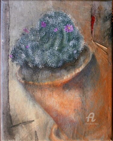 Peinture intitulée "Fleurs de cactus" par Jo Croiset, Œuvre d'art originale, Acrylique