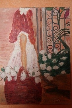 Peinture intitulée "la petite" par Josiane Leroy, Œuvre d'art originale, Autre