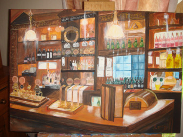 Peinture intitulée "le pub" par Josiane Leroy, Œuvre d'art originale, Autre