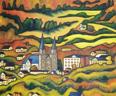 Peinture intitulée "Baie St-Paul no.1" par Josiane Gagnon, Œuvre d'art originale, Huile