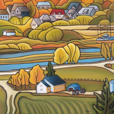 Painting titled "Baie-St-Paul no. 3" by Josiane Gagnon, Original Artwork, Oil