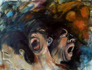 Peinture intitulée "" Souffrance Invisi…" par Josiane Giuily, Œuvre d'art originale, Acrylique