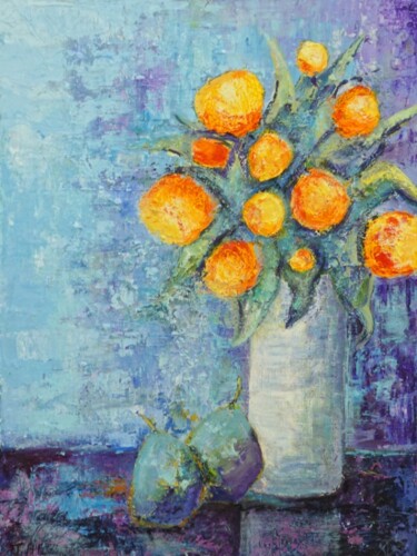 Peinture intitulée "Bouquet jaune" par Josie Albertus, Œuvre d'art originale